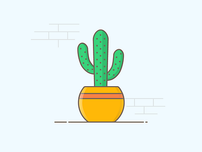 Cactus Plant cactus green icon iconography illustration outline plant vector