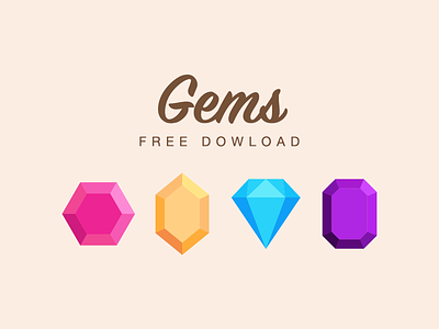 Gems Dribbble Shot flat gems gemstone icon iconography illustration jewel vector