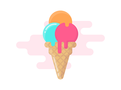 Ice cream beach flat fun icecream icon iconography illustration summer vector