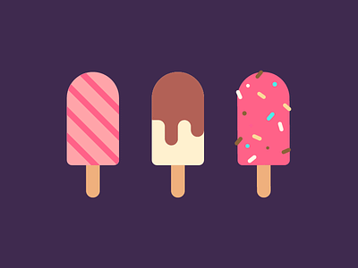 Stick ice cream beach flat fun icecream icon iconography illustration stick summer vector