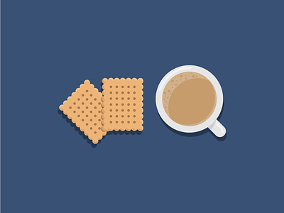 Tea with milk and biscuits biscuits break breakfast cup flat icon iconography illustration milk tea vector