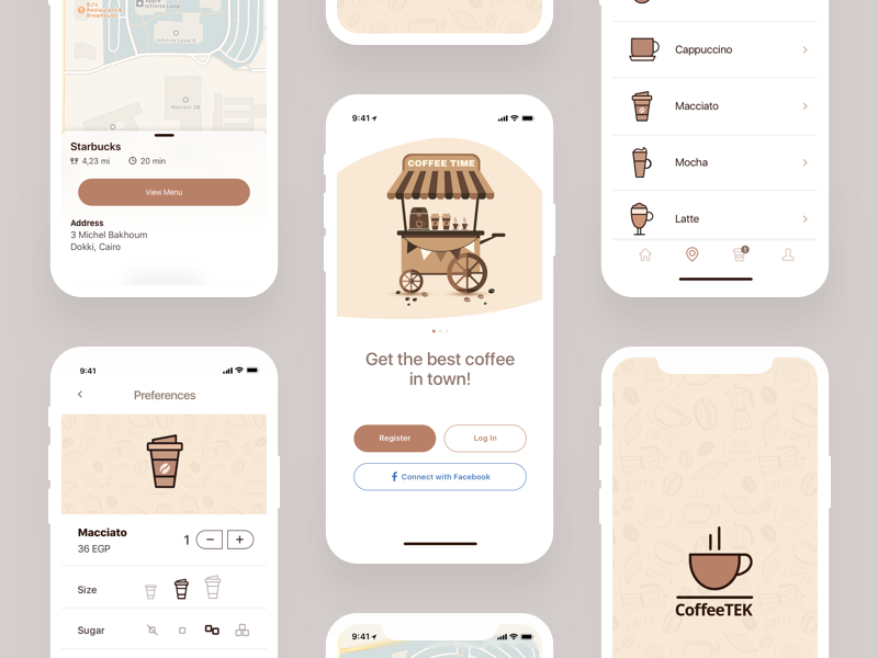 Coffee App Freebie by Eman Tawfik on Dribbble