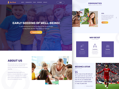 Be 1st courses design education homepage landing page skills training website