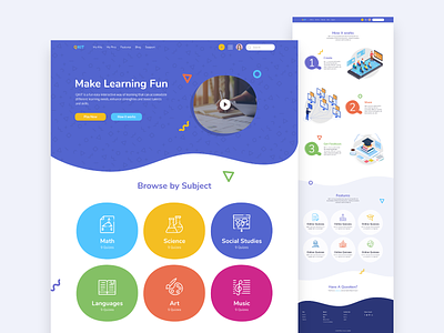 Qkit education education app interactive landing page learning ui uidesign ux uxdesign uxui webapp webapplication webdesign