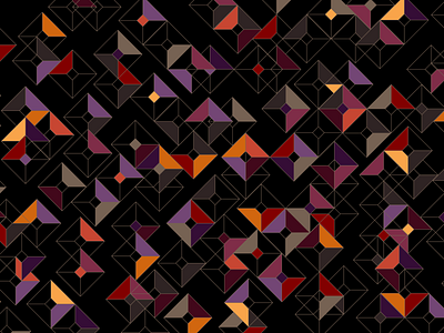 Geometric movement background black colorful geometric graphic orange purple red square