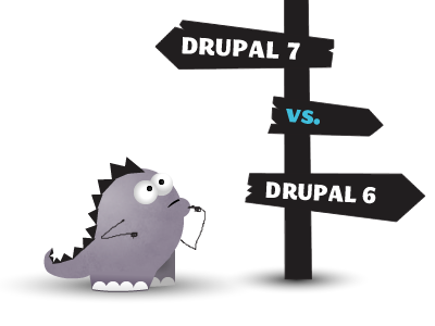 Drupal 7 vs. Drupal 6 drupal illustration purple