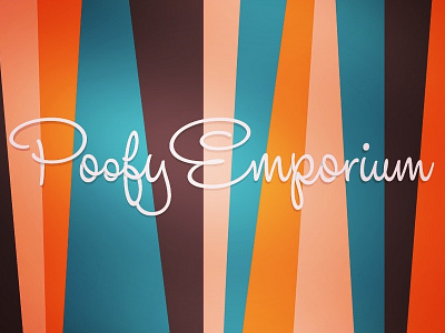 Poofy Emporium Logo Header retro exploration 60s cursive gradient retro type