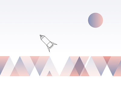 Space Geometry geometric gradient line art pastel rocket