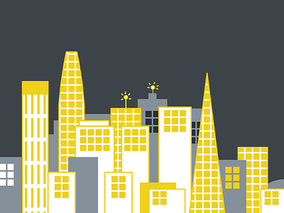 City city geometric gray grey skyline yellow