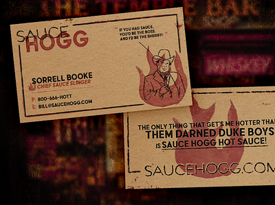 SAUCE HOGG business card illustration