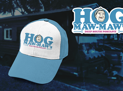 Hog Maw-Maws Deep South Portapit brand hat illustration logo