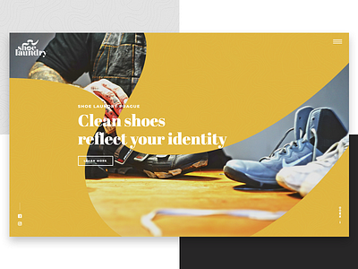 Shoe Laundry Prague - Hero about design layout page shoes startup ui web website