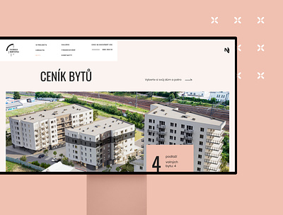 Harfistka - apartments building developer estate pink prototyping real site vizualization web
