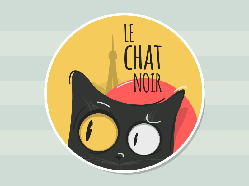 Le Chat Noir Sticker By Ivan On Dribbble