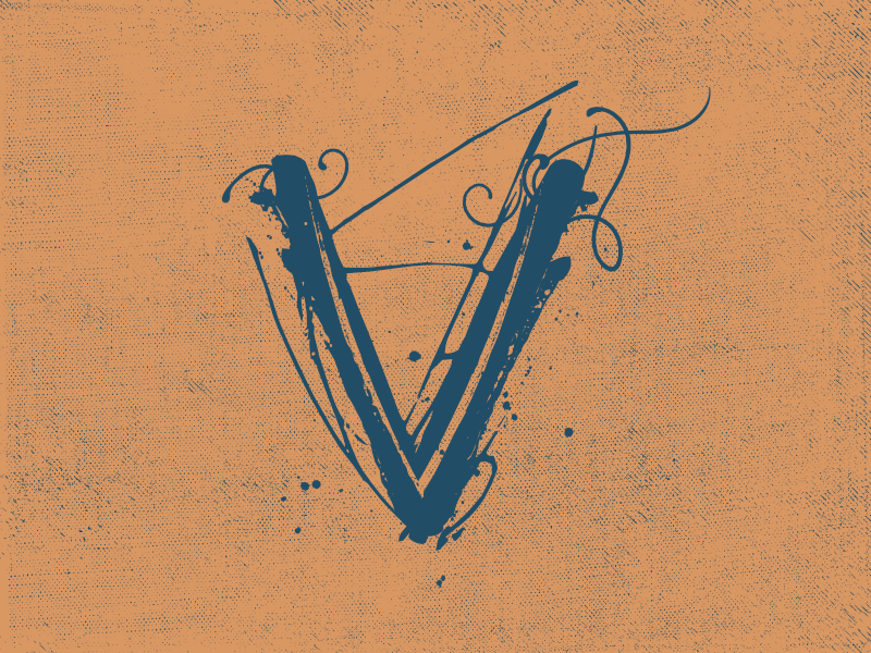 V Typehue illustration v letter script typehue