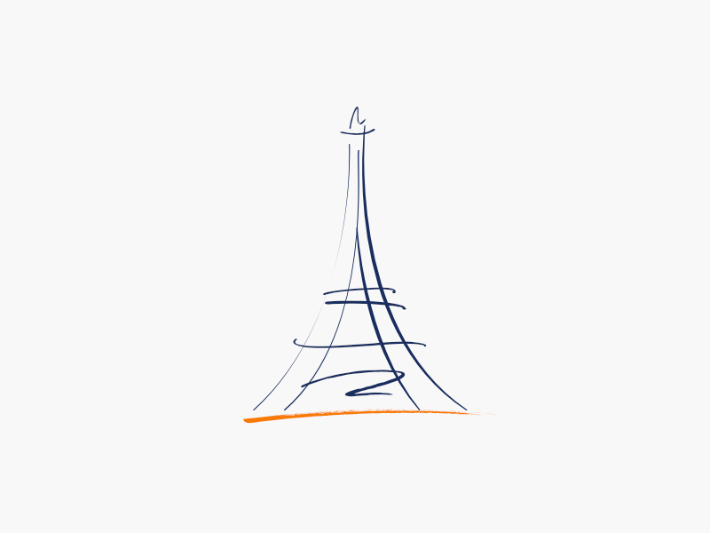 Playing with strokes eiffel tower illustration strokes