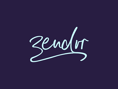 Zendrr brand logo script typehue