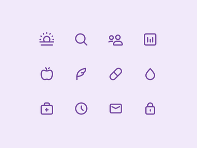 Icon Set Health App health icons interface line startup ui
