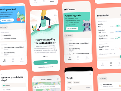Mizu android app branding design system flat graphs healthcare illustration interface ios onboarding product design product discovery startups to do list ui ux