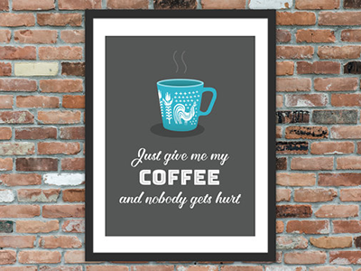 Coffee Print coffee poster pyrex typography