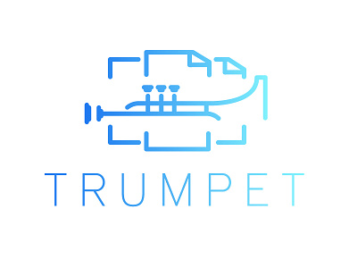 Trumpet Identity Concept gradient identity ios logo minimal music thin font trumpet