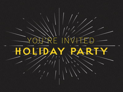 Holiday Party Invite black burst gold invitation party minimal