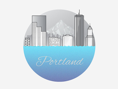 Portland | Flood big pink city illustration pacific northwest pdx pnw portland rose city skyline