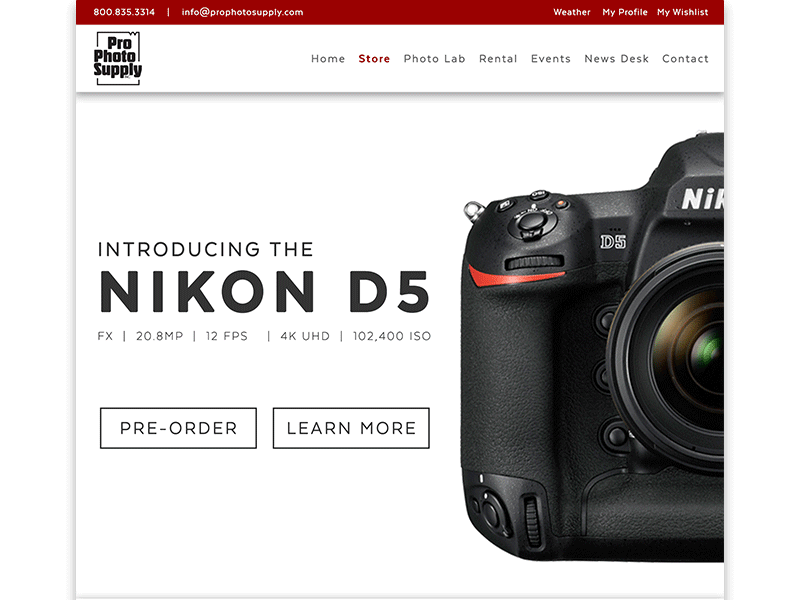 Photo Retail Product Page camera ecommerce minimal nikon photography simple