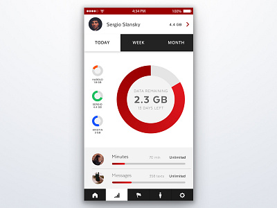 Cellular Carrier Data Usage iOS Screen app design ios iphone mobile prototype redesign ui ux