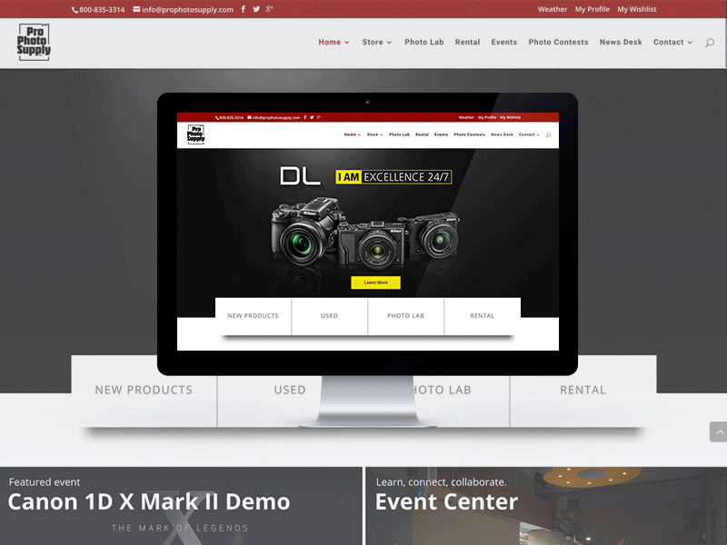 Pro Photo Supply | Homepage content lifestyle photography responsive ui ux web development webdesign