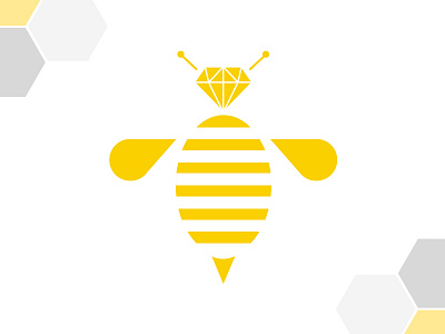 Bee // Hive bee buzz cute diamond hive icon identity illustration logo mark