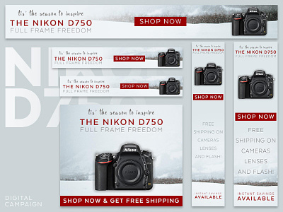 Nikon D750 DSLR | Holiday Digital Ad Campaign ad ads advertising campaign creative ctr fun holiday nikon ui ux web ads