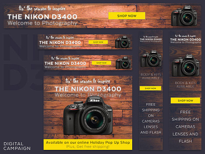 Nikon D3400 DSLR | Holiday Digital Ad Campaign ad ads advertising campaign creative fun ui ux web website