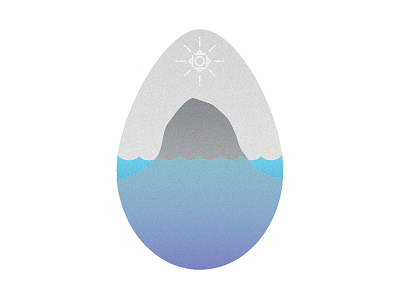 Happy Easter beach easter egg gradient illustration