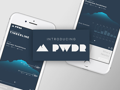 Introducing PWDR | Snow Report for iOS app app design clean data ios mobile snow report social ui ux weather