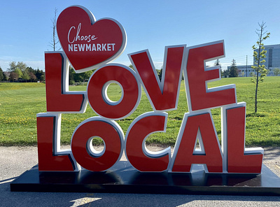 Love Local Typographic Monument Sign 3d 3dtype branding design letters shoplocal sign signage typography