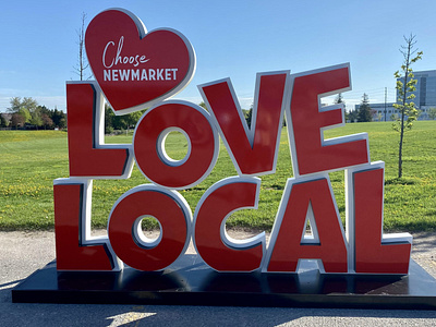 Love Local Typographic Monument Sign