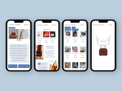 Case Study - Blue Sparrow Handbags (Mobile Design) app branding design figma graphic design handbags illustration logo mobile moderndesign ui ux vector webdesign