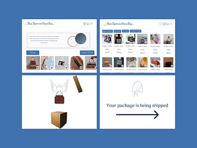 Case Study - Blue Sparrow Handbags (Desktop) accessibility app branding casestudy design figma graphic design handbags illustration logo ui ux vector webdesign