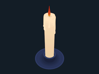 Candle - Flat 3D 3d animation c4d candle design fire flames flat gif light loop motion