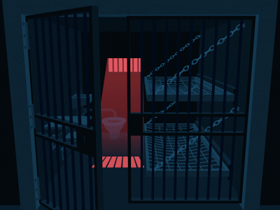 Jail - Flat 3D 3d c4d cycle design flat gif lattice light loop prison shadow