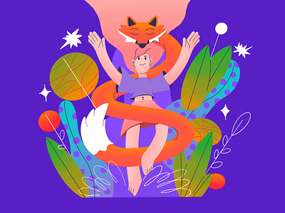 Guardian character design fox girl guardian illustration nature nature illustration procreate