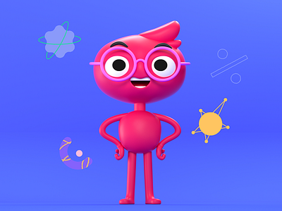 Introducing the Wiggler 3d character design cinema4d illustration kids learning online online education tech ui