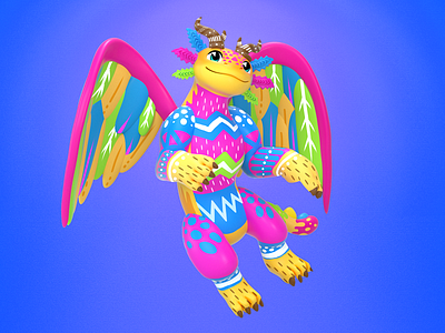 Alebrije 3d 3d character 3d illustration alebrije c4d character design cinema4d design education illustration kids mascot mexican mexico school