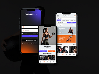 Forte Fitness Mobile App app fitness product design ui uiux ux