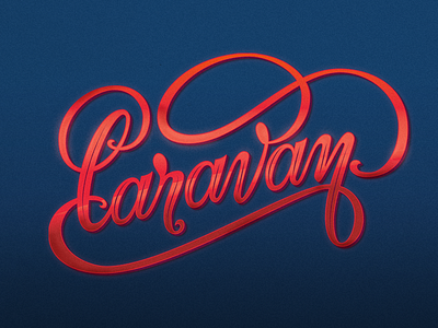 Caravan calligraphy fan art lettering script type