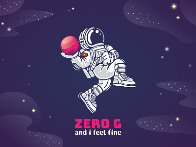 Zero G dribbble illustration space