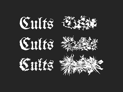 Cults Type Experiment blackletter cults distort experiment illustrator roughen script type