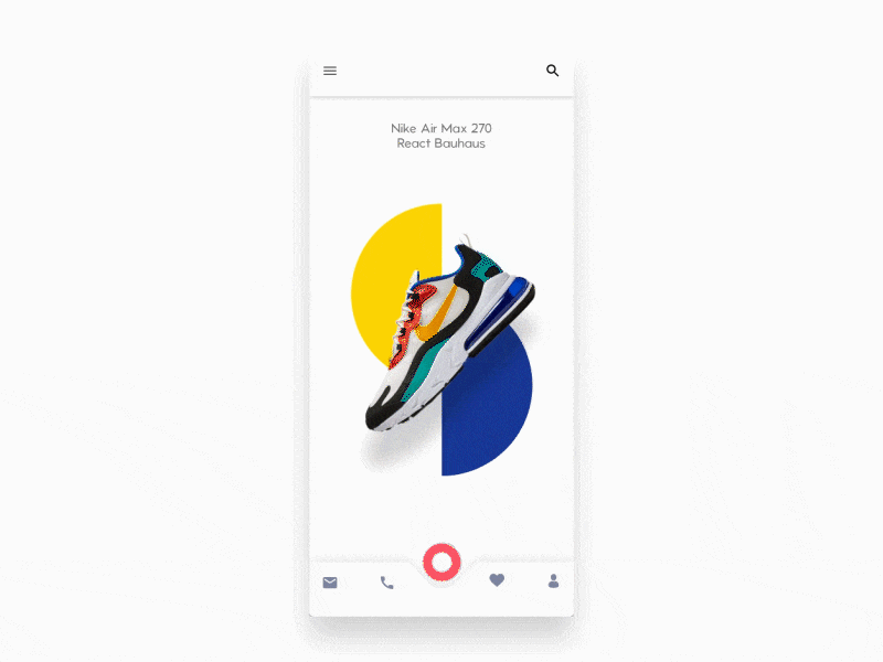 Nike Bauhaus adobe xd animated gif app mobile ui ui xd