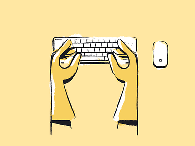 Quarantine WFH animation branding clean comic corporate design drawing employee gloves illustration keyboard logo mouse office procreate stayathome texture wfh work